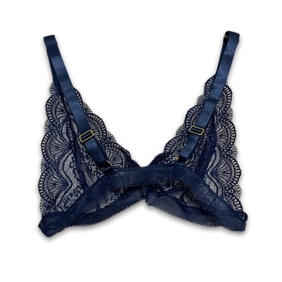 Seven 'til Midnight Bralette Bra Stretch Lace Adjustable Straps Blue W US 1X NWT - Picture 4 of 11